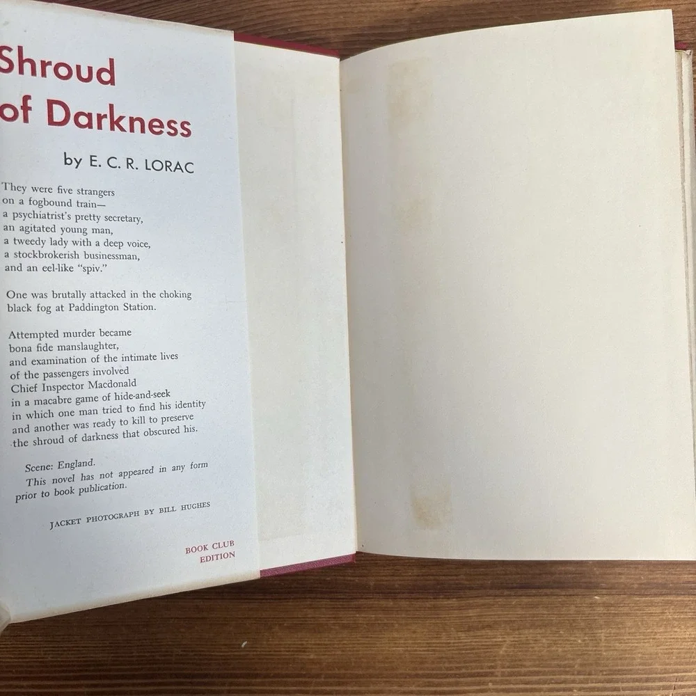 Shroud of Darkness E.C.R. Lorac 1954 Book Club Edition HC Mystery w Dust Jacket